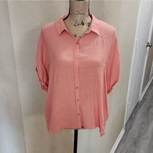 Forever‎ 21 pink button down shirt size 2X